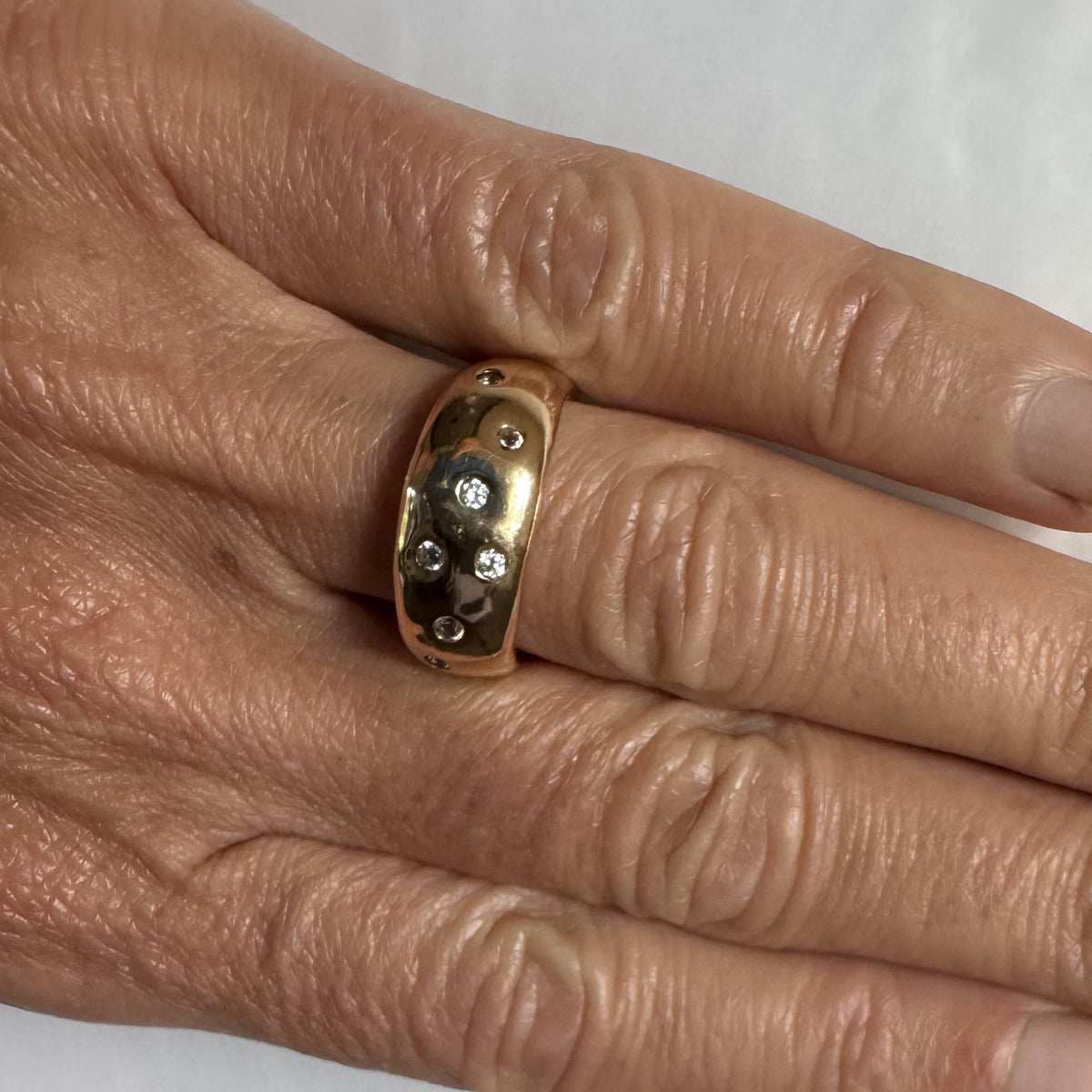 Wide  Band in 14k Gold with Sapphires  - Custom