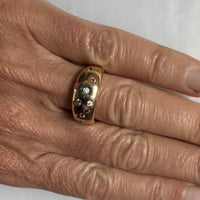 Wide  Band in 14k Gold with Sapphires  - Custom