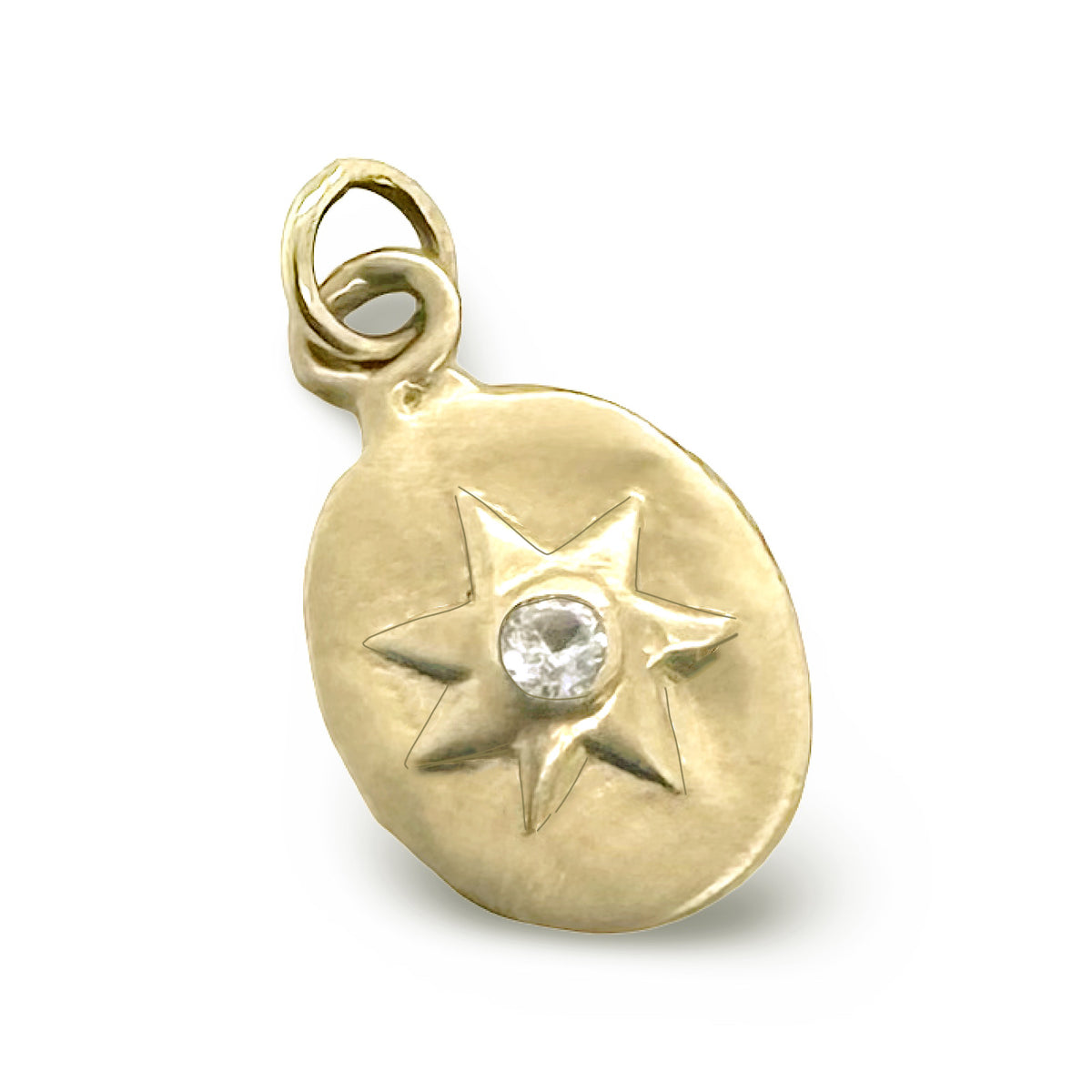 MINI OVAL AND STAR CHARM IN 14K GOLD
