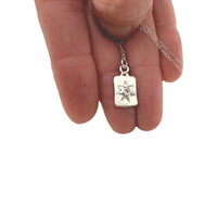 Mini Silver Dog Tag with Star on in Silver
