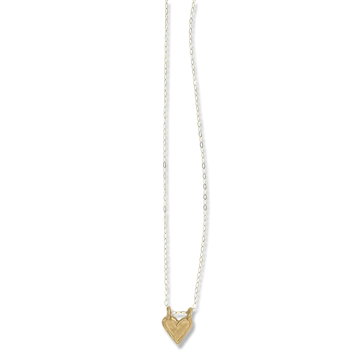 MINI HEART CHARM NECKLACE IN GOLD