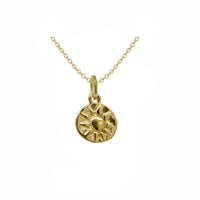 Mini Sun Print Charm Necklace In Gold Plate