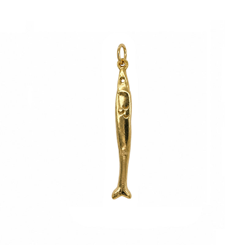 Nantucket Skinny Fish Pendant in 14k Gold