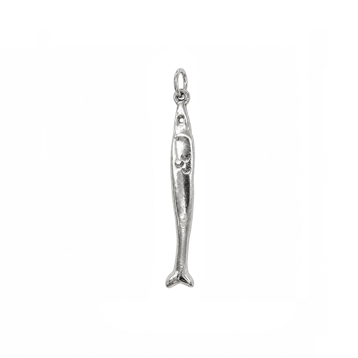 Skinny Fish Pendant in Silver