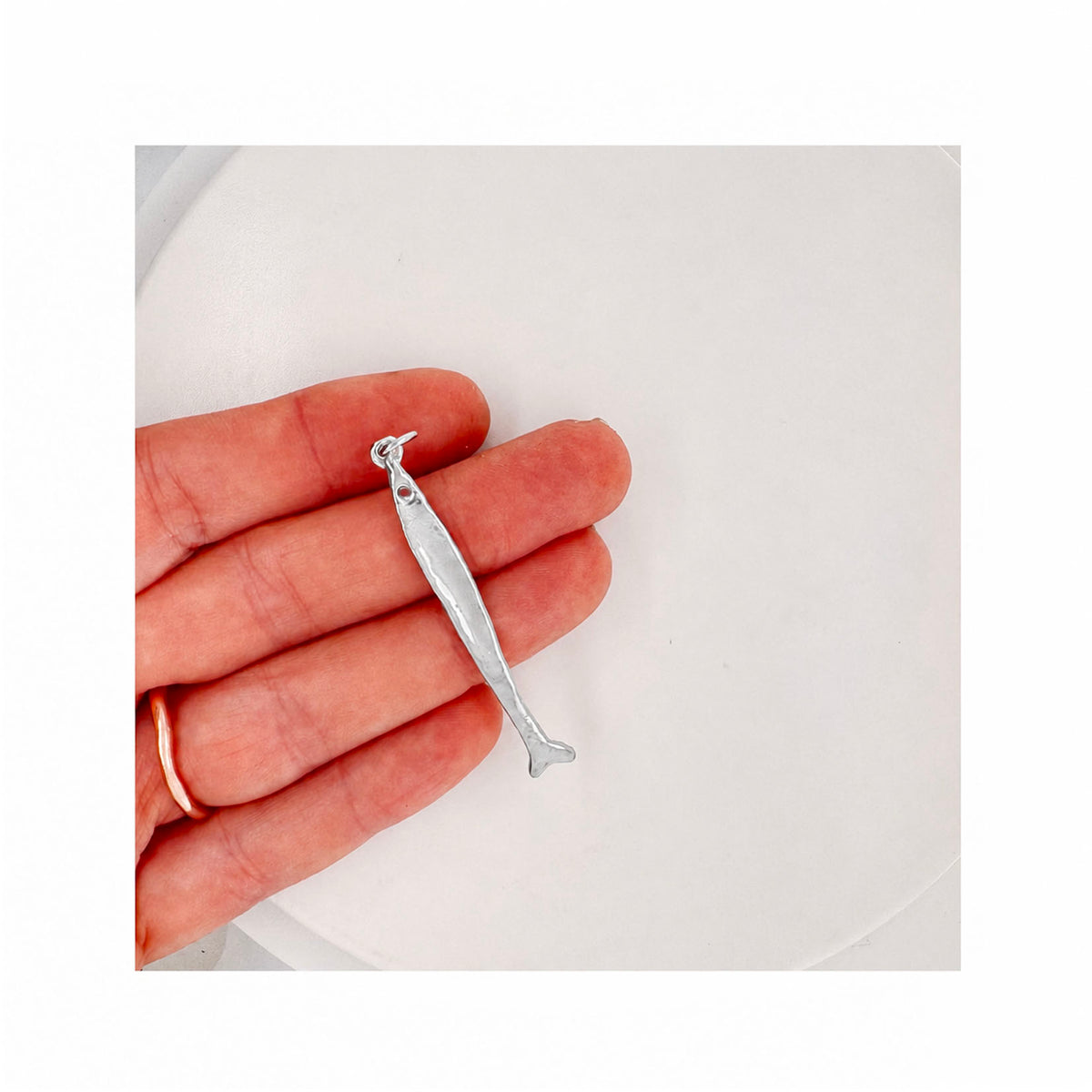 Skinny Fish Charm In Silver