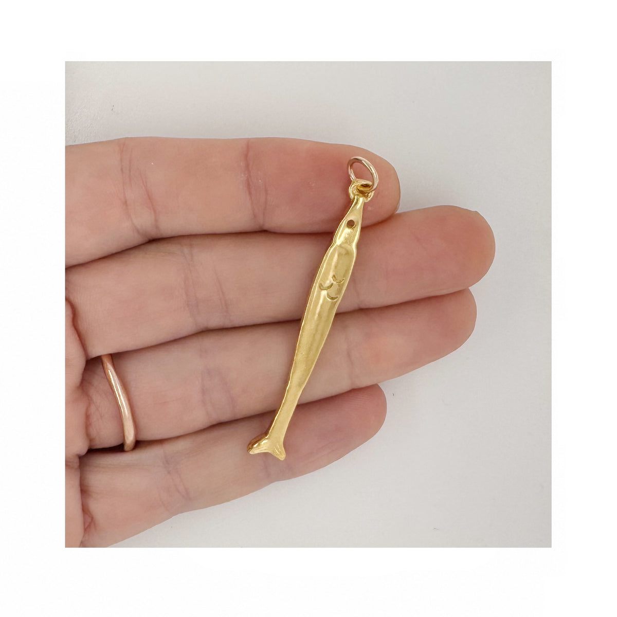 Nantucket Skinny Fish Pendant in 14k Gold