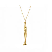 Skinny Fish Necklace In Gold Plate