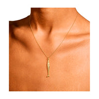 Skinny Fish Necklace In Gold Plate