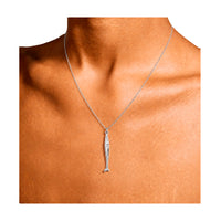 Skinny Fish Necklace In Silver