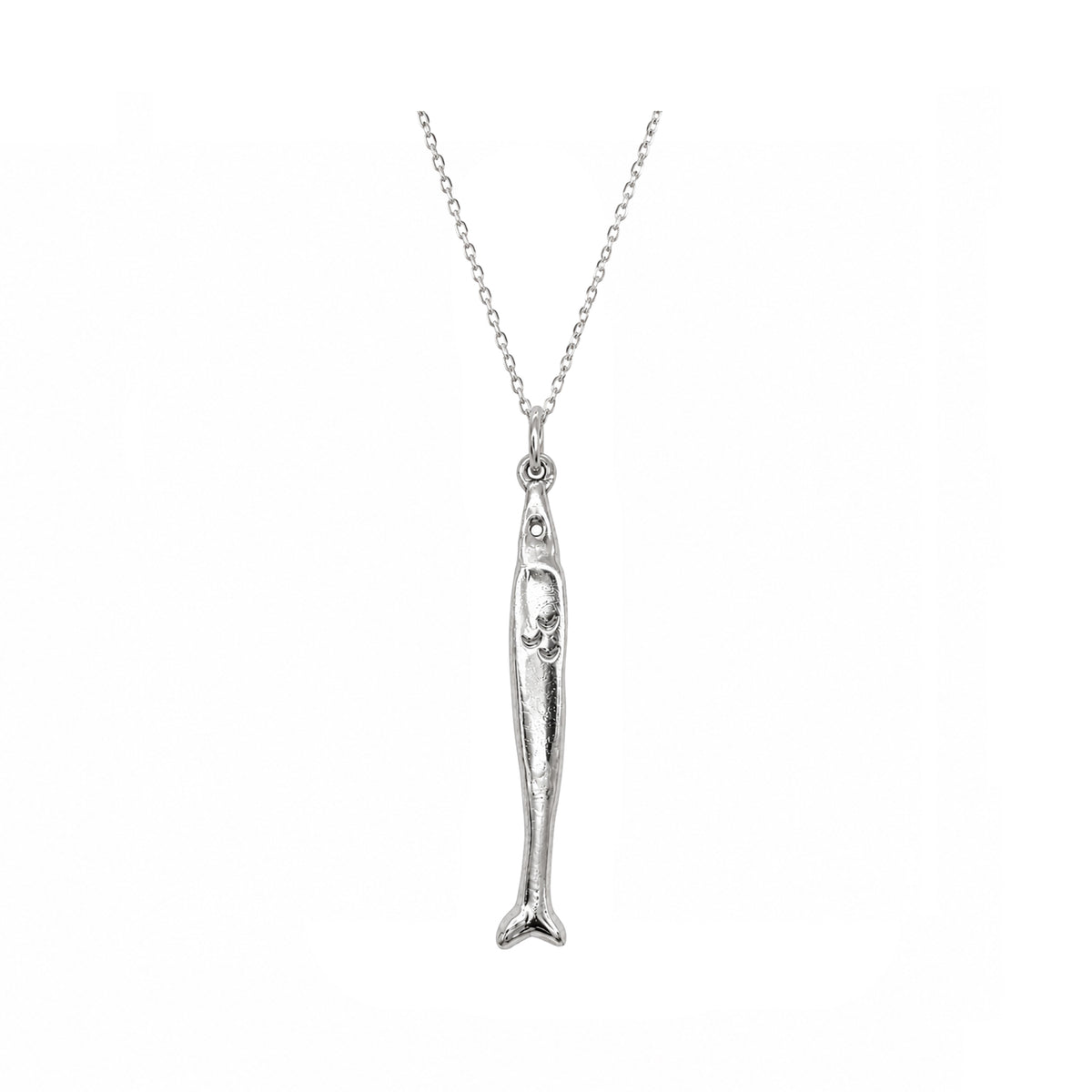 Skinny Fish Pendant in Silver