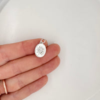 Selena Mini Oval Sun Print Necklace In Silver