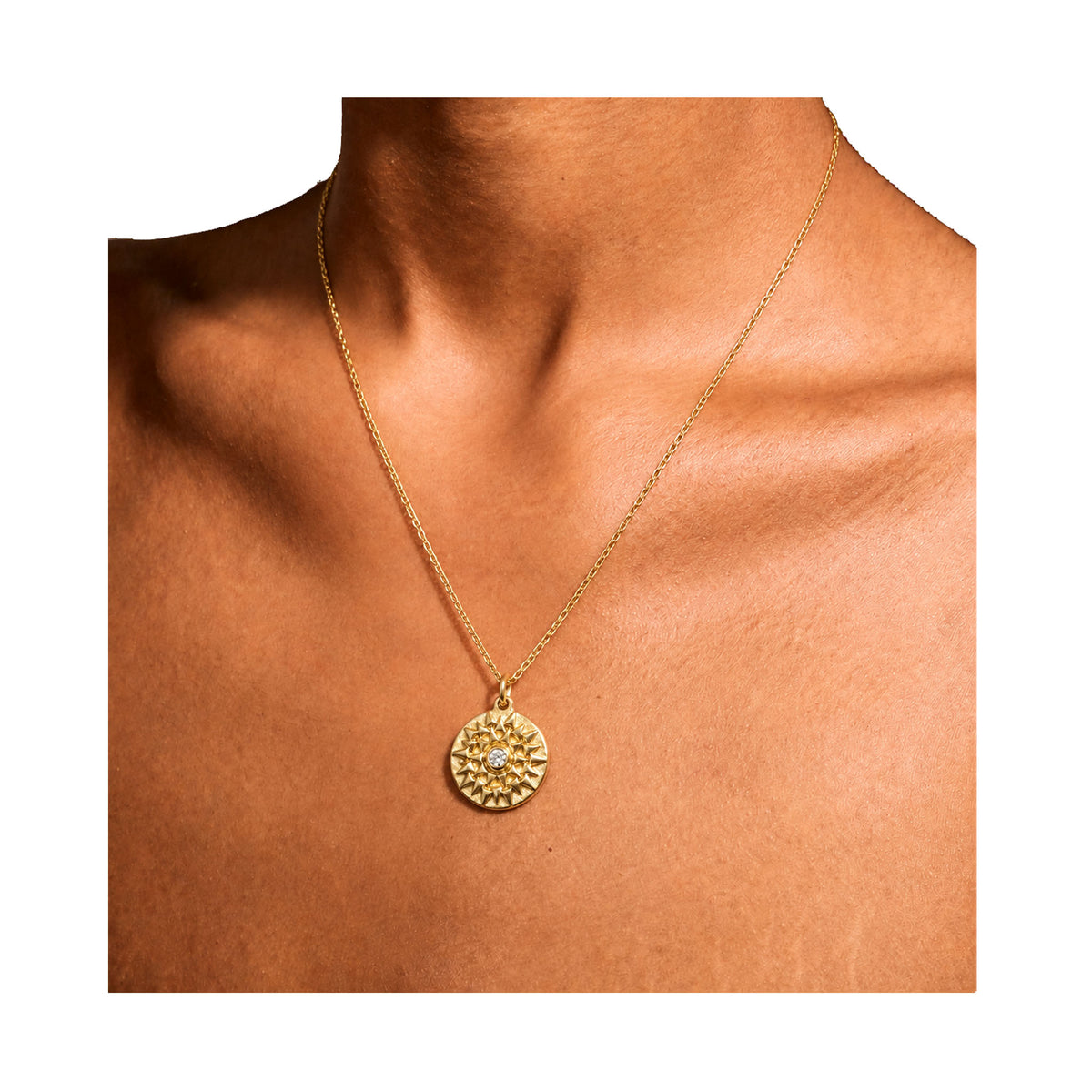 Kha Sun Print Necklace in Gold Plate