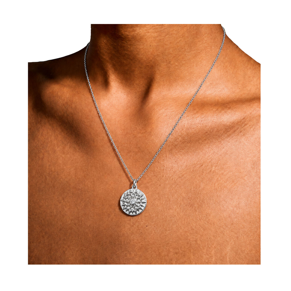 Kha Sun Print Necklace in Silver