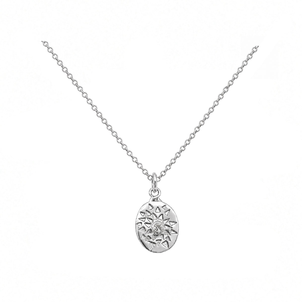 Rae Star Sparkle and Sapphire Necklace In Silver
