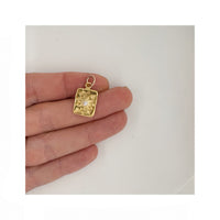 Viv Star Print and Sapphire Necklace In Gold Plate