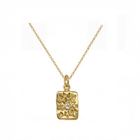 Viv Star Print and Sapphire Necklace In Gold Plate