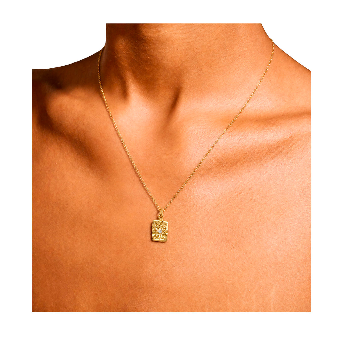 Star Spark Necklace In Gold Plate