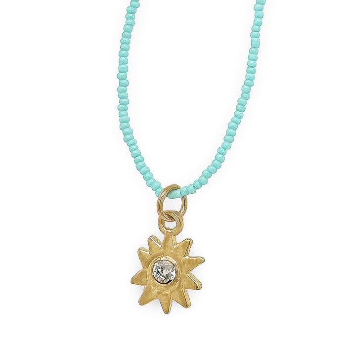 NIGHT STAR NECKLACE IN GOLD ON TEENY BEADS