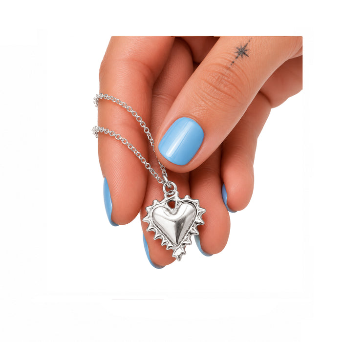 Large Essie Heart Charm in Silver