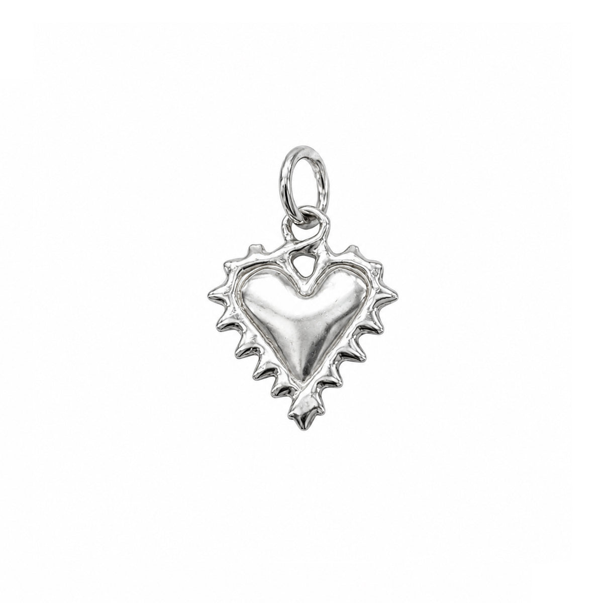 Large Essie Heart Charm in Silver