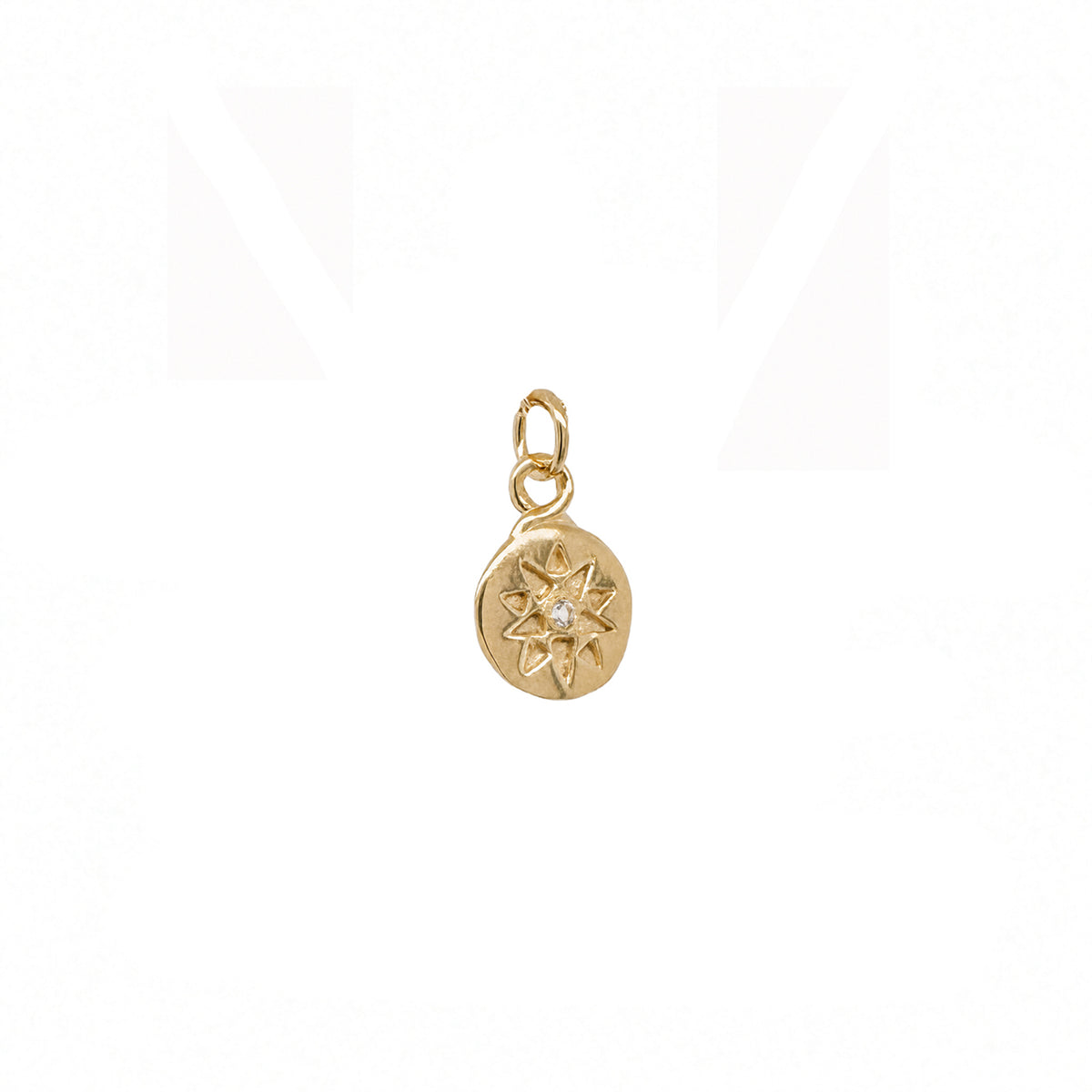 Mini Star and Sapphire Charm in 14k Gold