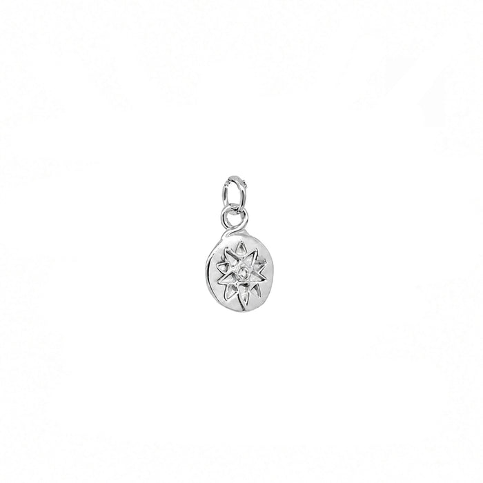 Mini Star Imprint and Sapphire Charm In Silver