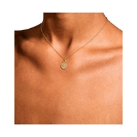 Mini Star Imprint and Sapphire Necklace In Gold Plate