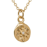 Mini Star Imprint and Sapphire Necklace In Gold Plate