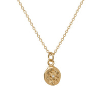 Mini Star Imprint and Sapphire Necklace In Gold Plate