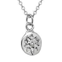 Mini Star Imprint and Sapphire Necklace In Silver