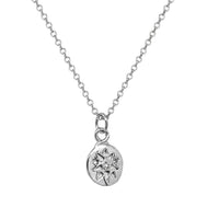 Mini Star Imprint and Sapphire Necklace In Silver
