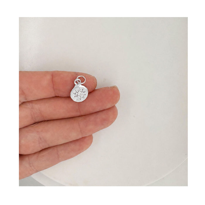 Mini Star Imprint and Sapphire Charm In Silver