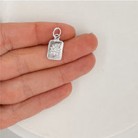 Mini Tag Star and Sapphire Charm Necklace In Silver