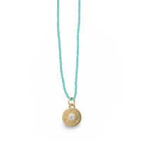 Simple Everyday Mini Charm on Turquoise Beads