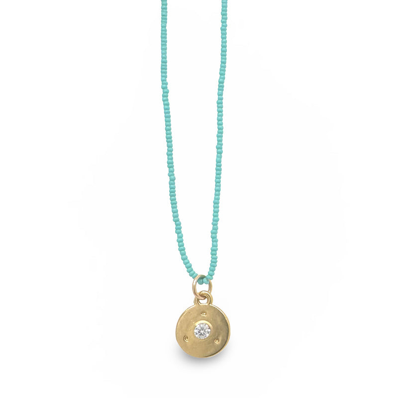 Simple Everyday Mini Charm on Turquoise Beads