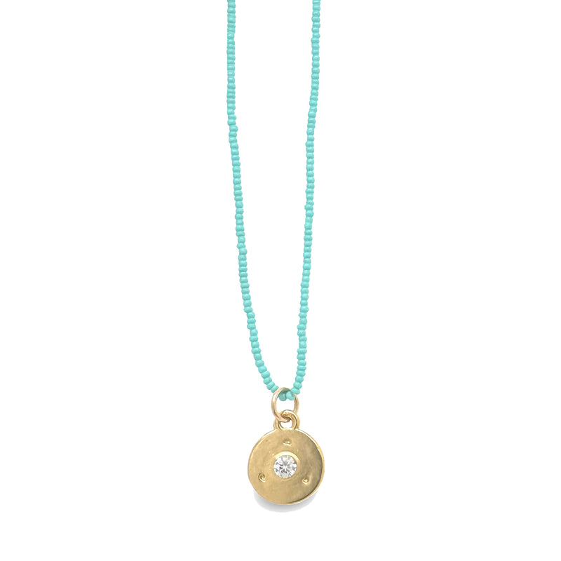 Simple Everyday Mini Charm on Turquoise Beads