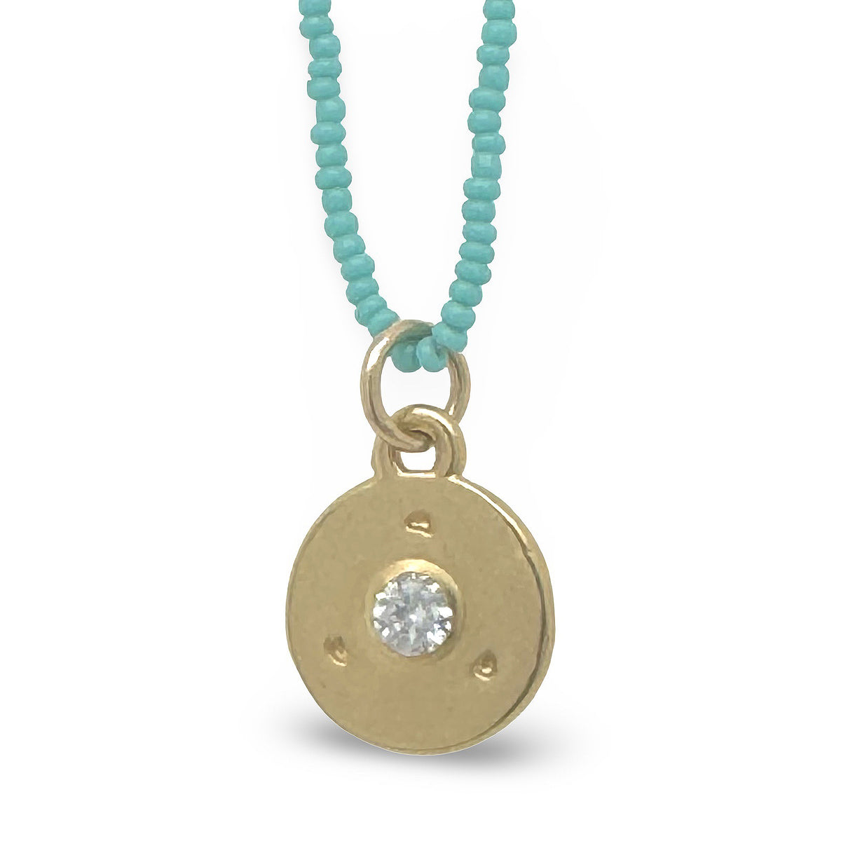 Simple Everyday Mini Charm on Turquoise Beads