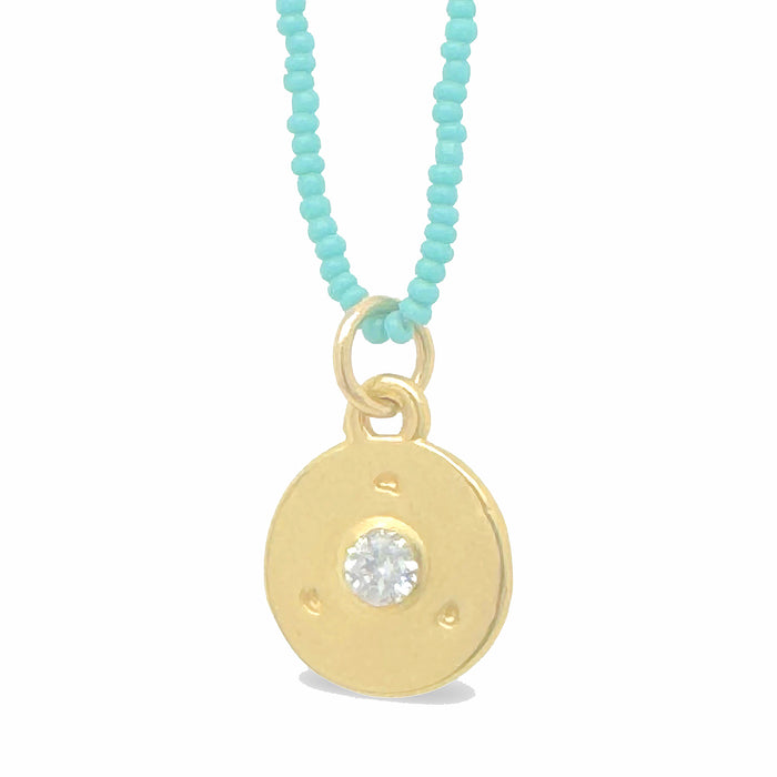 Simple Everyday Mini Charm on Turquoise Beads