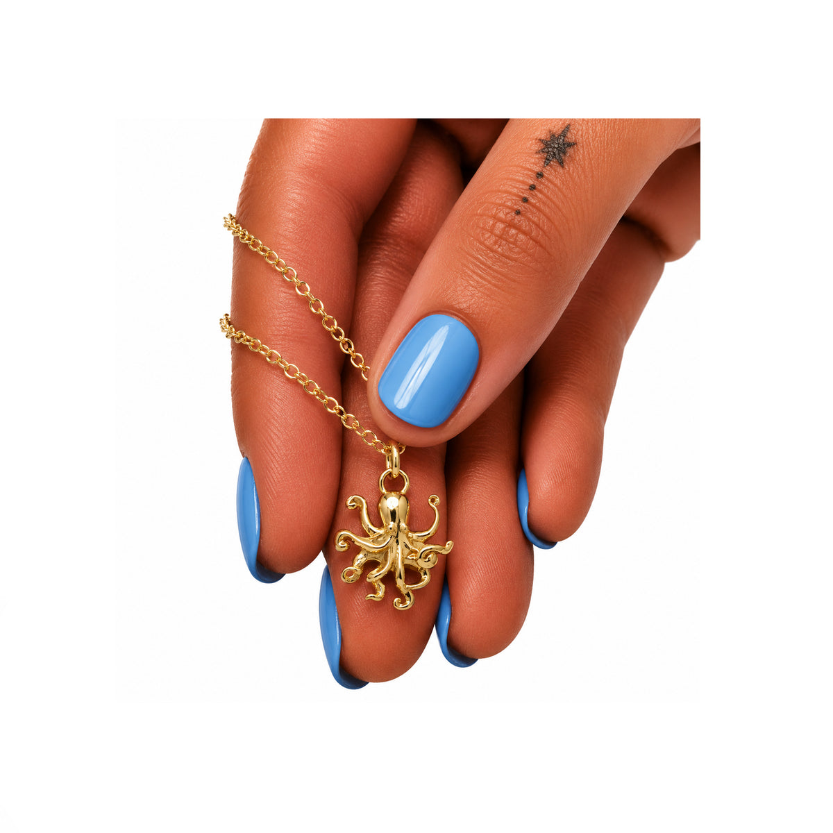 Octopus Necklace In Gold Plate