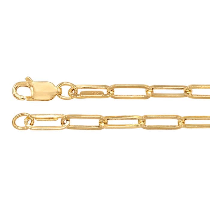 Large Paperclip Chain  in 14k Gold