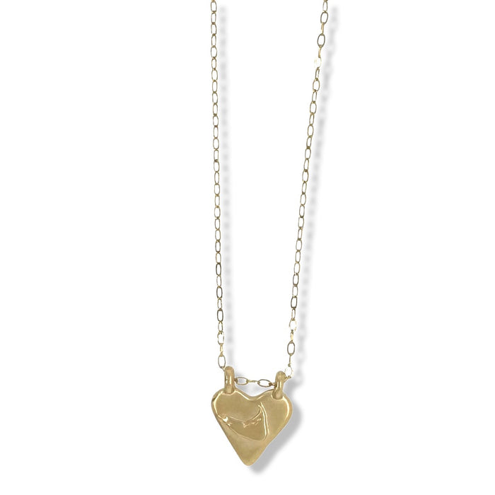 SMALL NANTUCKET HEART NECKLACE IN GOLD