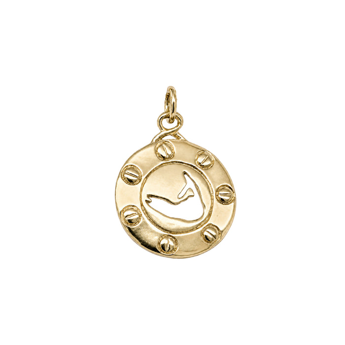 Nantucket Porthole Charm In 14ky Gold ©