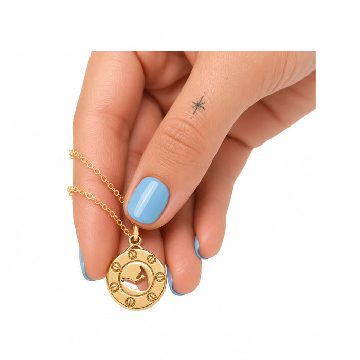 Nantucket Porthole Charm In 14ky Gold ©
