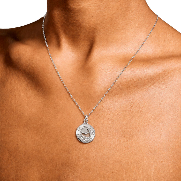 Nantucket Steamship Porthole Necklace in Silver