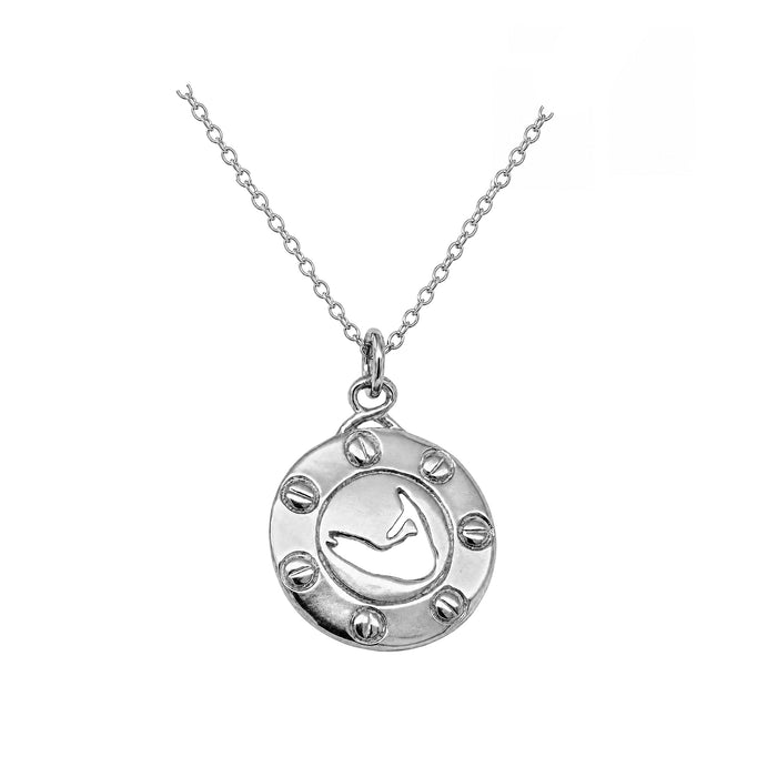 Nantucket Steamship Porthole Necklace in Silver
