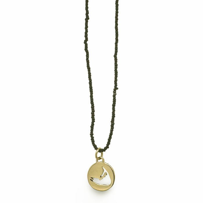 NANTUCKET MINI 14K GOLD BRANT POINT NECKLACE ON MICRO BEADS - 10mm