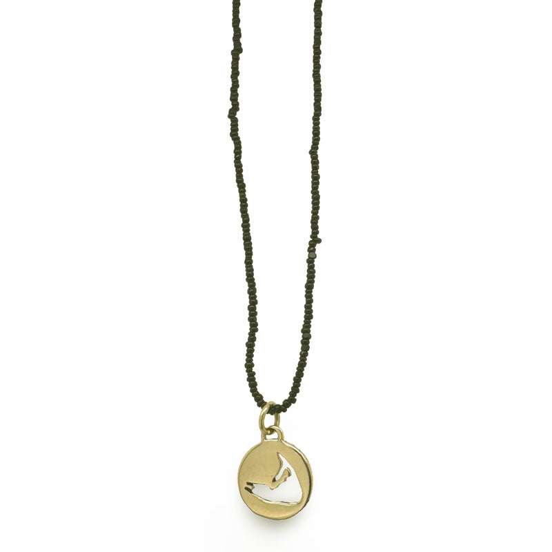 NANTUCKET MINI 14K GOLD BRANT POINT NECKLACE ON MICRO BEADS - 10mm