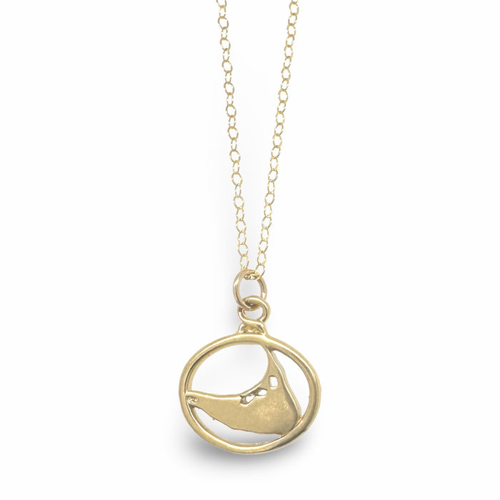 MINI NANTUCKET OPEN OVAL NECKLACE IN GOLD