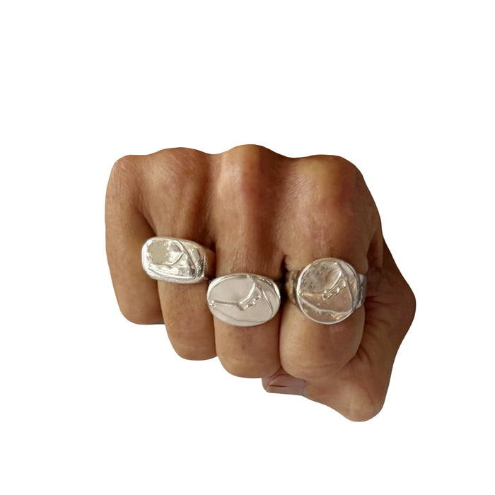Nantucket Rectangle Signet Ring in Silver -729RS