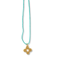 ANNIE NECKLACE IN GOLD ON TURQUOISE BEADS